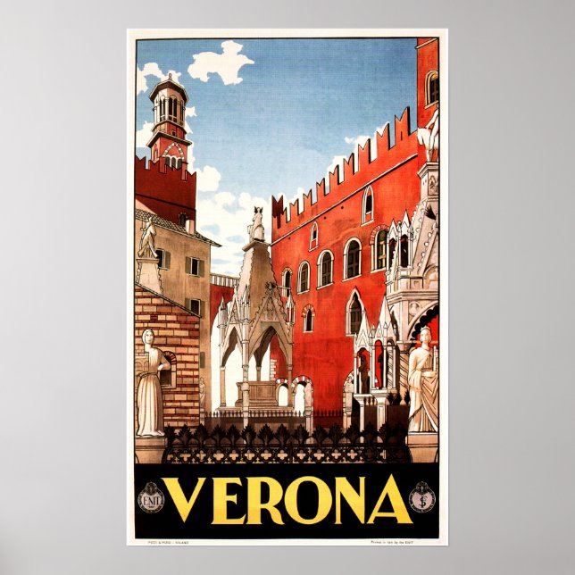VERONA Veneto ITALY Vintage Italian Travel Poster (Front)