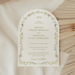 VERONA Wildflower Arch Frame Wedding Invitation<br><div class="desc">VERONA Elegant minimalist wildflower and vine arch frame,  wedding invitation. Template features,  trendy typography with details template on back.</div>