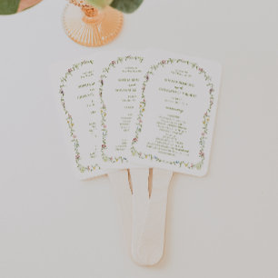 VERONA Wildflower Frame Wedding Program Hand Fan