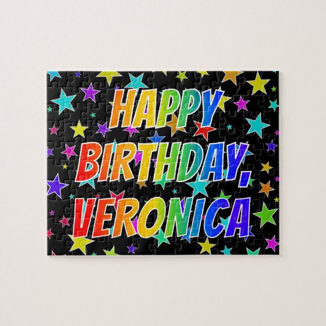 "VERONICA" First Name, Fun "HAPPY BIRTHDAY" Jigsaw Puzzle (Horizontal)
