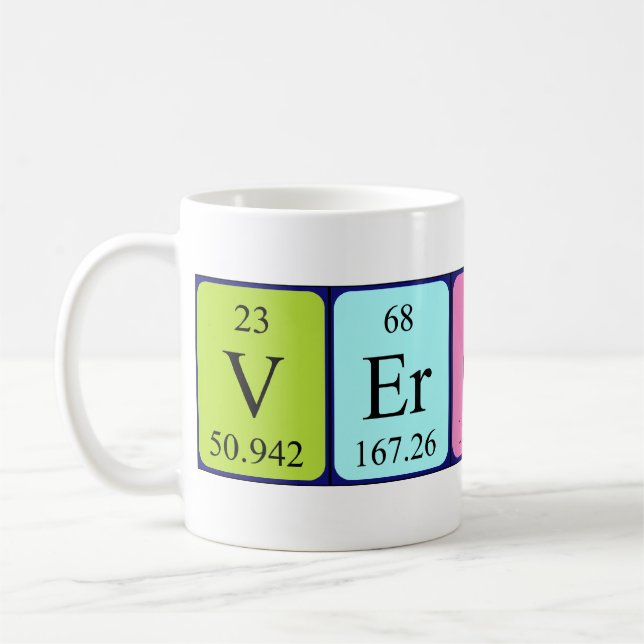 Veronica periodic table name mug (Left)