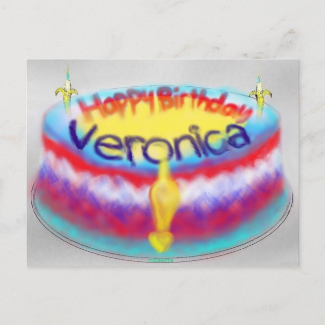 Veronica's Birthday Cake Postcard (Front)