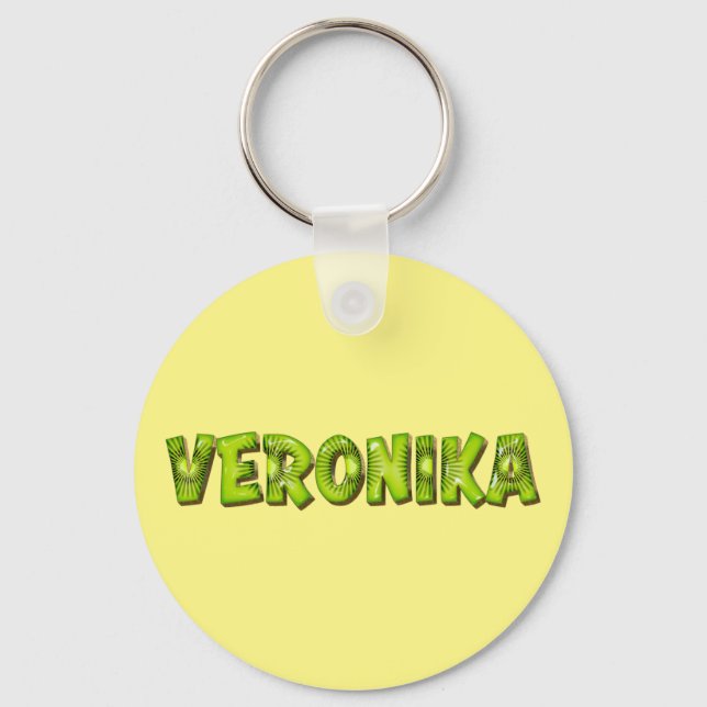 Veronika Name Kiwi Design Keychain (Front)