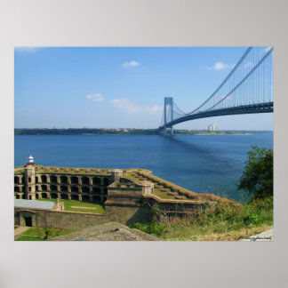 Verrazano bridge from St. Island to Brooklyn, NYC Poster
