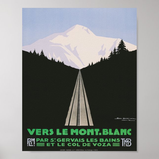 Vers Le Mont Blanc Vintage Travel Poster (Front)