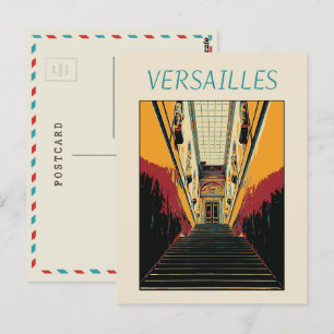 Versailles château illustration France Postcard