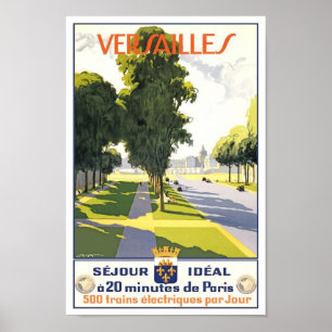 Versailles France Vintage Travel Poster