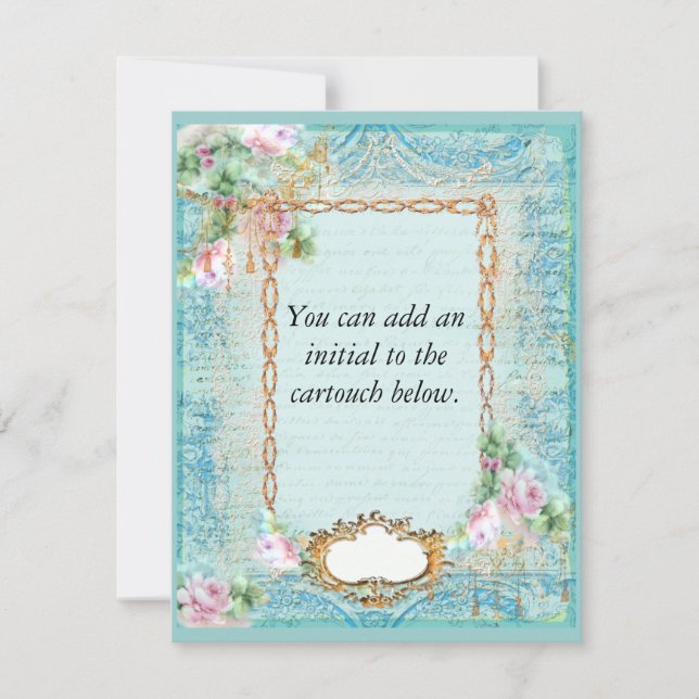 Versailles Pink Roses Invitation (Front)