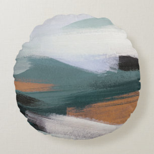 Versatile Abstract Landscape: Artistic Acrylic Round Cushion