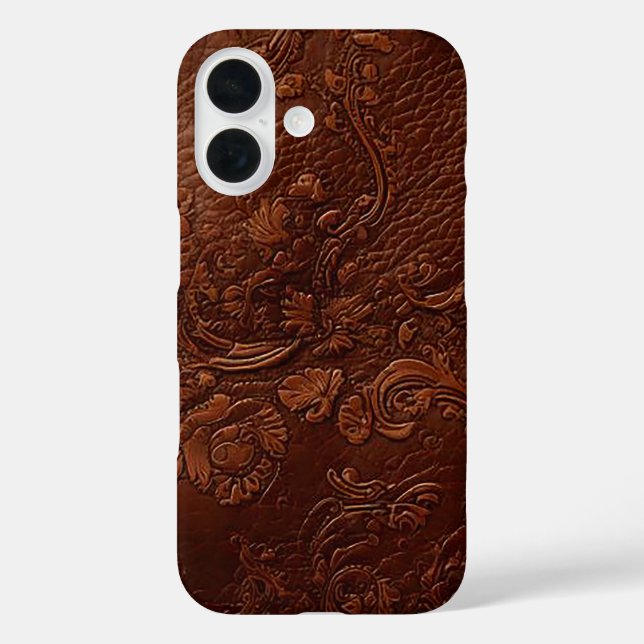 Versatile Brown Leather Look Travel Case-Mate iPhone Case (Back)