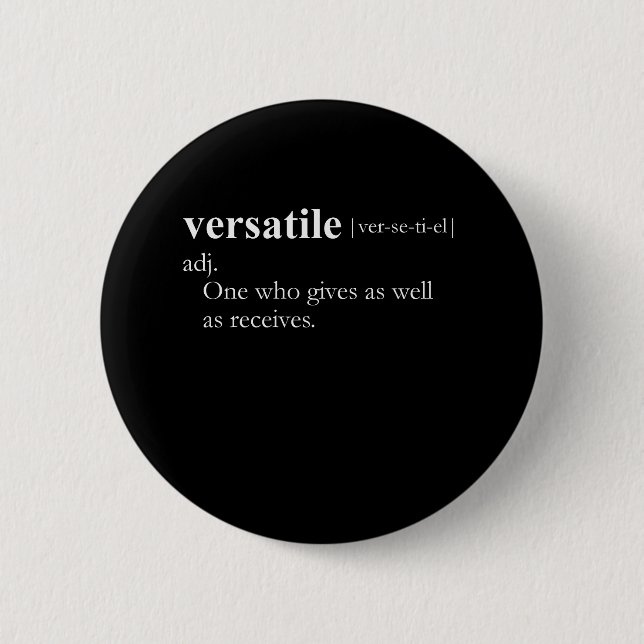 Versatile (definition) 6 cm round badge (Front)