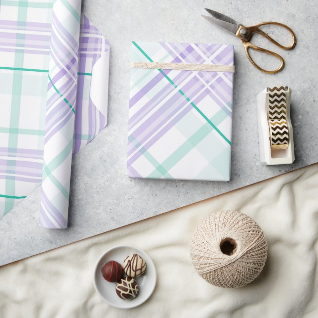 Versatile Pastel Plaid Wrapping Paper (Crafts)