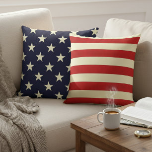 Versatile Patriotism: Stars & Stripes Reversible Cushion