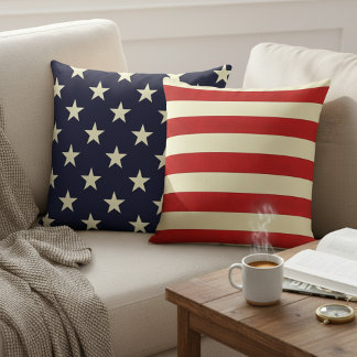 Versatile Patriotism: Stars & Stripes Reversible  Cushion