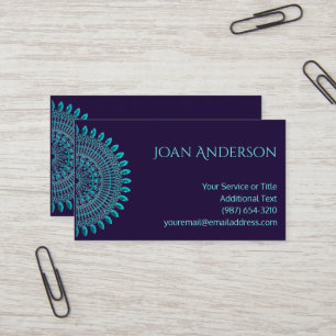 Versatile Teal Mandala Business Card