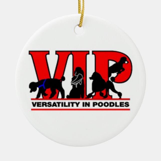 Versatility in Poodles Ceramic Tree Decoration (Front)