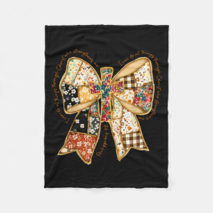 Verse Bible Coquette Christian Jesus Bow Patchwork Fleece Blanket