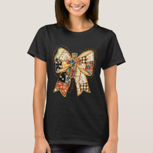 Verse Bible Coquette Christian Jesus Bow Patchwork T-Shirt