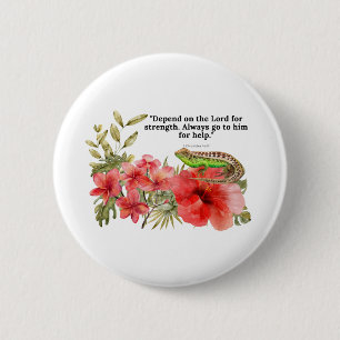 verse from the bible with watercolor illustrations 6 cm round badge