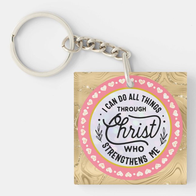 Verse  I can do all things through Christ     Key Ring (Front)
