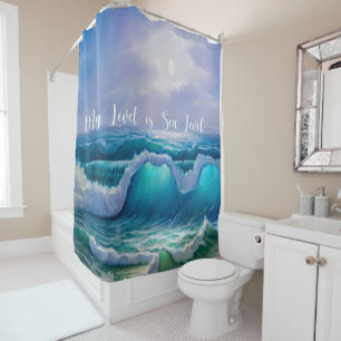 Version 2 Sea Level Beach - Ocean Shower Curtain