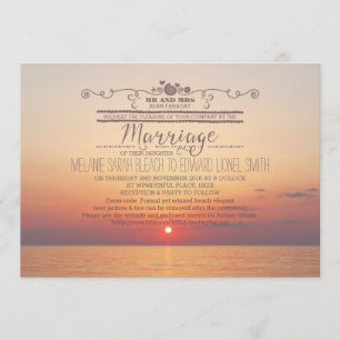 Version 2 Sunset Beach Destination Wedding Invitation