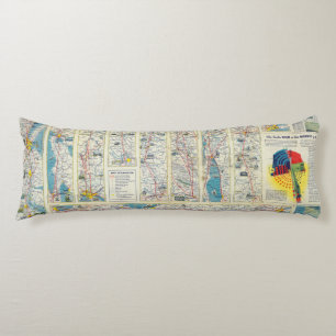 Verso American Airlines system map Body Cushion