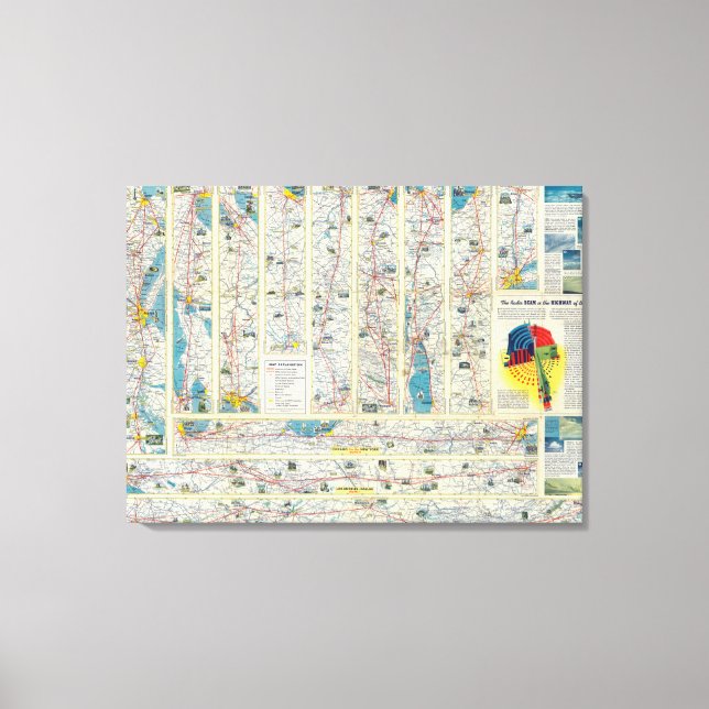 Verso American Airlines system map Canvas Print (Front)