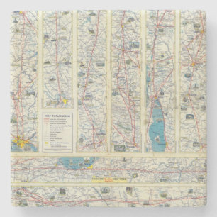 Verso American Airlines system map Stone Coaster