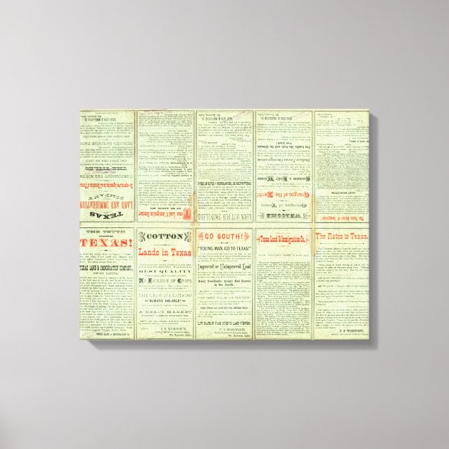 Verso State of Texas Canvas Print (Front)