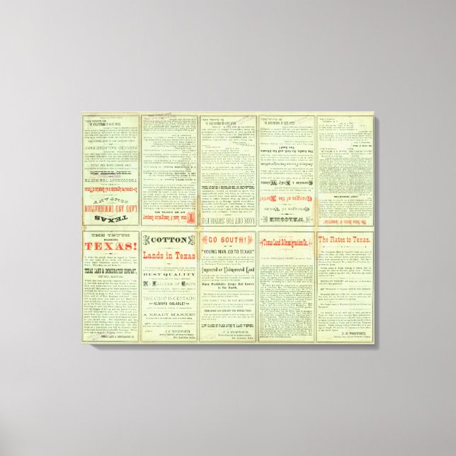 Verso State of Texas Canvas Print (Front)