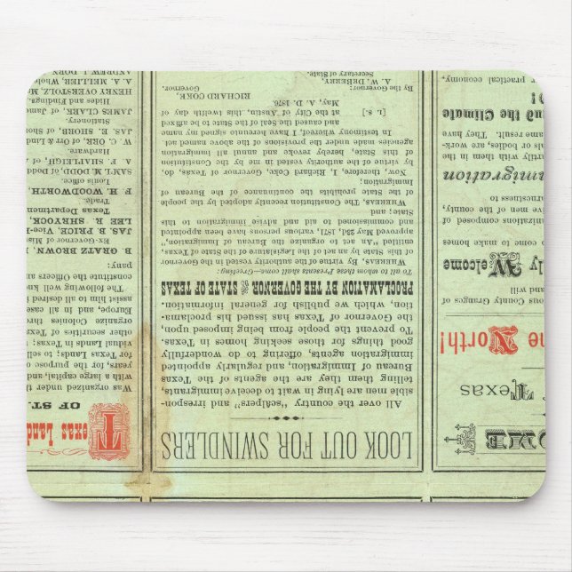 Verso State of Texas Mouse Pad (Front)