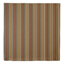 Vert/Stripes Golds Brown Patterned Duvet Cover Set