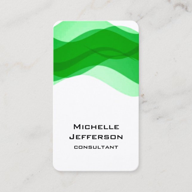 Vertical Abstract Curves Pattern Modern Trendy Business Card (Front)