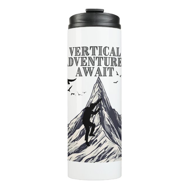Vertical Adventures Await Thermal Tumbler (Front)
