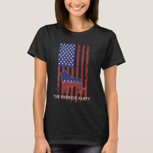 Vertical American Flag Distressed Patriot Party Li T-Shirt