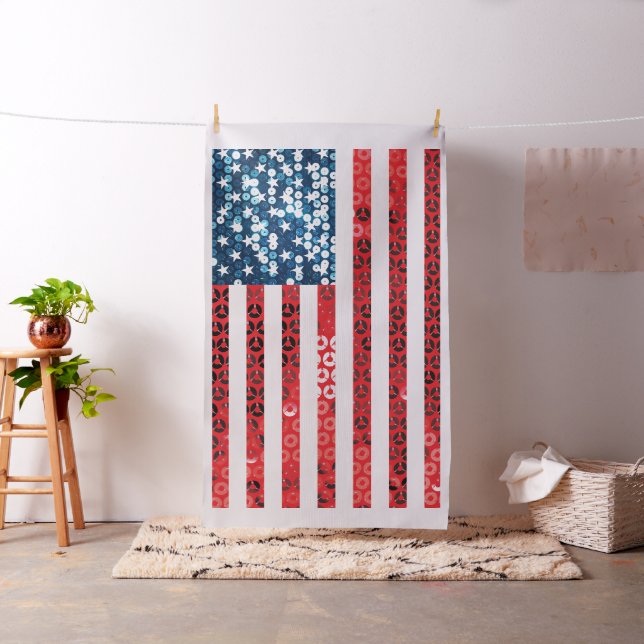 vertical american flag fabric (In Situ)