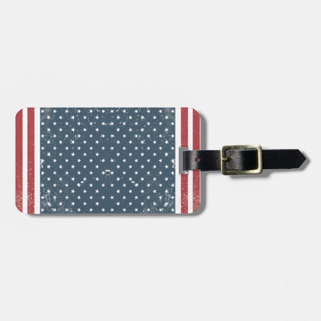 vertical american flag luggage tag (Front Horizontal)