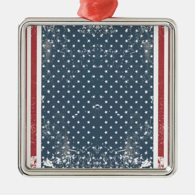 vertical american flag metal tree decoration (Front)
