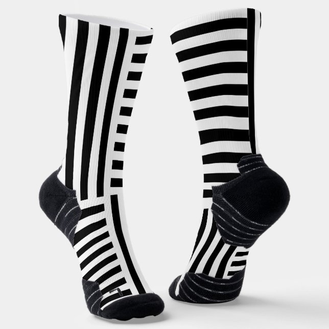 Vertical And Horizontal Stripes Socks (Angled)