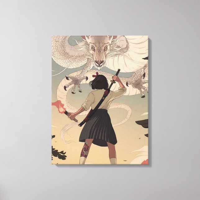 Vertical anime girls Premium Wrapped Canvas(Gloss) Canvas Print (Front)