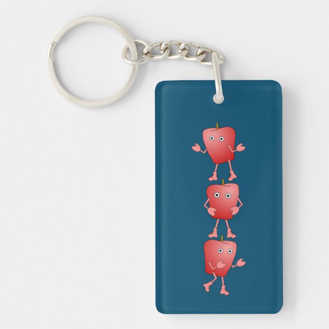 Vertical Apples Key Ring (Front)