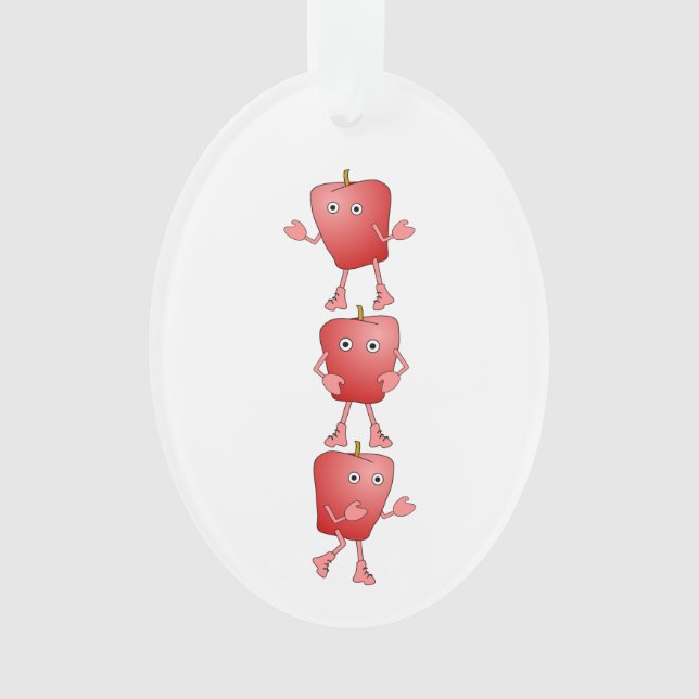 Vertical Apples Ornament (Front)