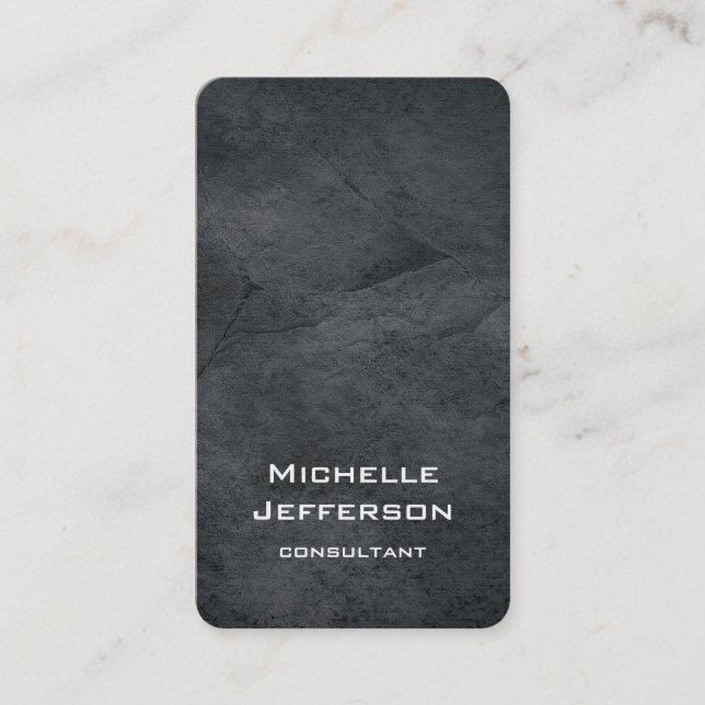 Vertical Artistic Grey Texture Unique Design Business Card (Front)