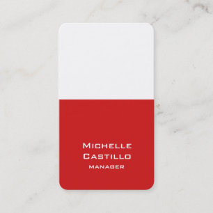 Vertical Artistic Red White Unique Design Business Card