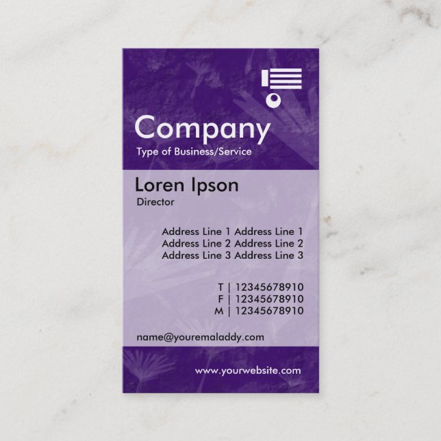 Vertical Banded - Purple Earth Business Card (Front)