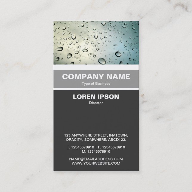 Vertical Banded - Rain on my Window Business Card (Front)