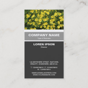 Vertical Banded - Yellow Daisies Business Card