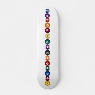 Vertical Billiards / Pool Balls - Skateboard
