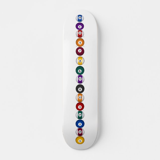Vertical Billiards / Pool Balls - Skateboard (Front)